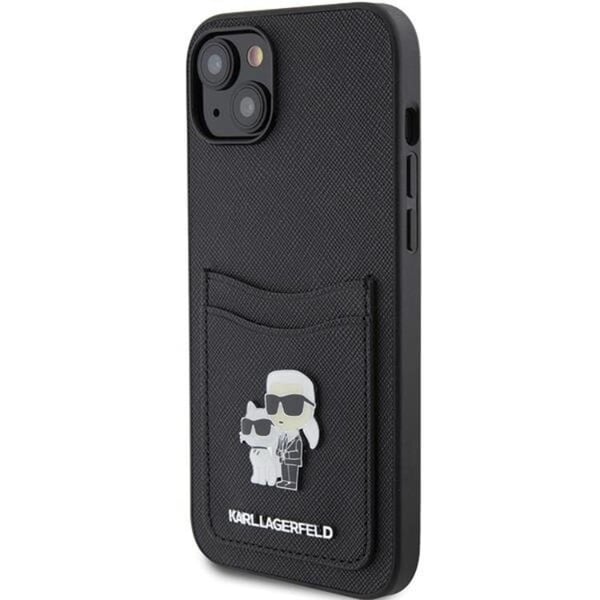 Karl Lagerfeld Mobilskal till iPhone 15 Korthållare Metal Logo