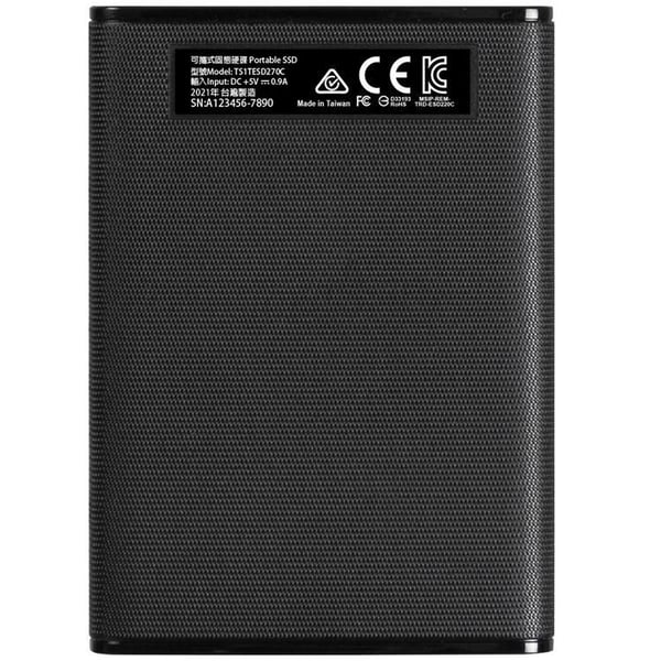 Transcend bærbar SSD ESD270C USB-C 500 GB (R520/W460) - sort