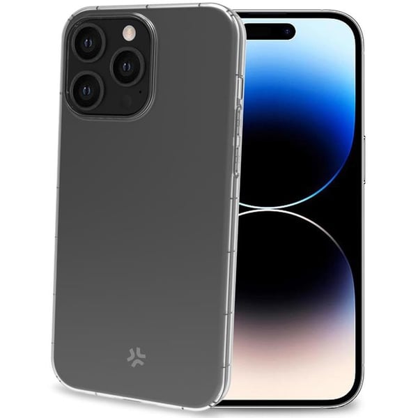 Celly Telefontaske til iPhone 15 Pro Hexagon Anti-Shock - Gennemsigtig