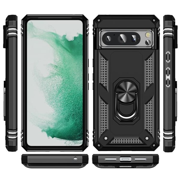 Mobilskal till Google Pixel 8 Pro Ringhållare Kickstand - Svart