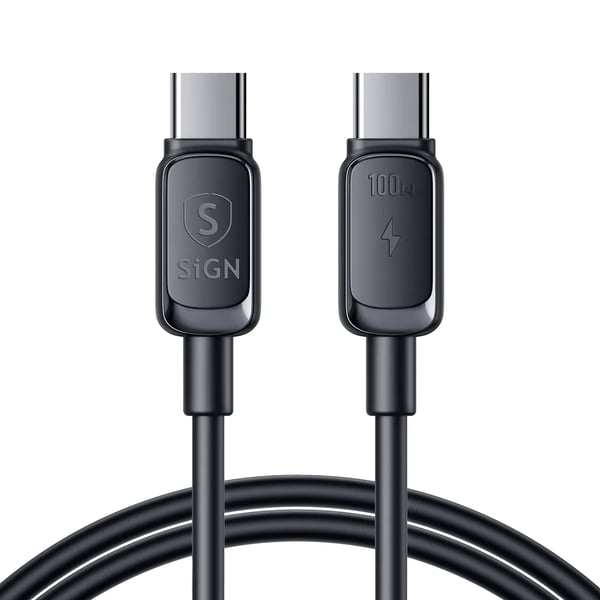 SiGN USB-C till USB-C Kabel 2m 100W - Svart