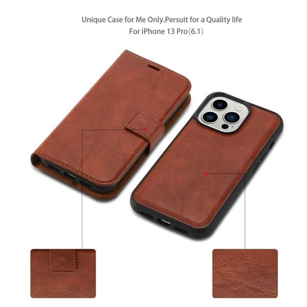 iPhone 15 Pro Max Lompakkokotelo 2-in-1 Irrotettava - Ruskea