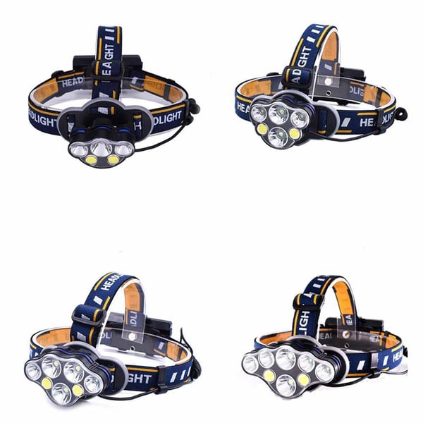 Effektfull Pannlampa 7 Lampor T6 COB XPE Stark