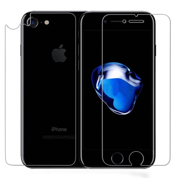2-PACK iPhone 8 Mjukt Framsida & Baksida Skärmskydd PET 9H 0,2mm