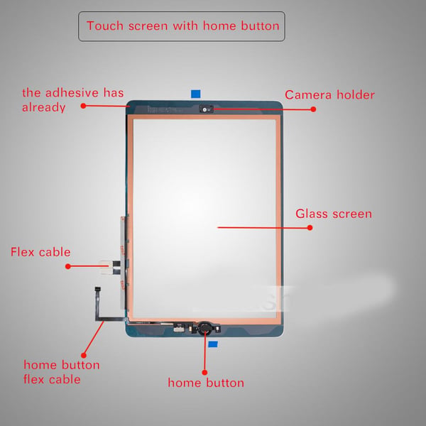 iPad 7/8 2019/2020 10.2" Touchscreen & Hemknapp