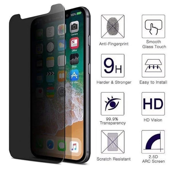 3-PACK Anti-Spy Skärmskydd 0,3mm iPhone 12