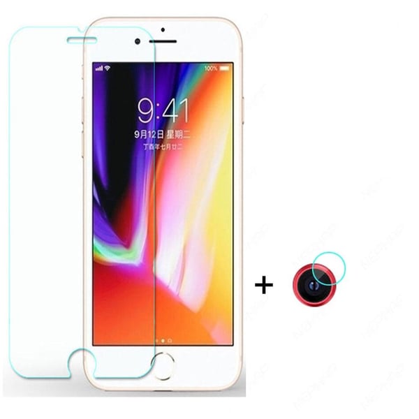 2-PACK Skärmskydd + Kameralinsskydd HD 0,3mm iPhone 8