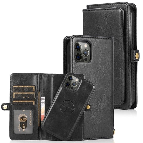 iPhone 12 Pro - Praktiskt Stilrent 2 i 1 Plånboksfodral