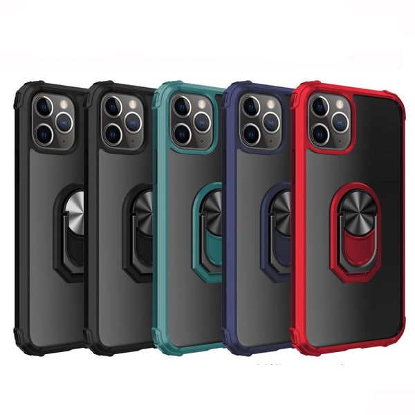 iPhone 12 Pro Max - Skyddande Praktiskt Skal med Ringhållare