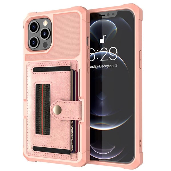iPhone 12 Pro Max - Praktiskt Stilsäkert Skal med Korthållare