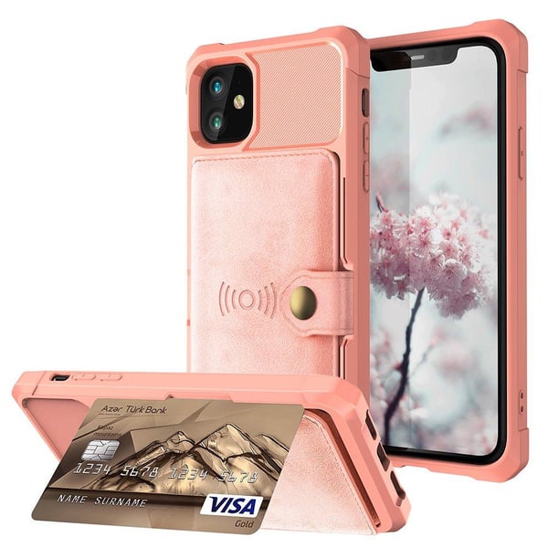 iPhone 12 Mini - Skyddande Praktiskt Skal med Korthållare