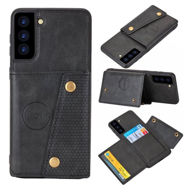 Samsung Galaxy S21 Plus - Professionellt Retro Skal med Korthållare