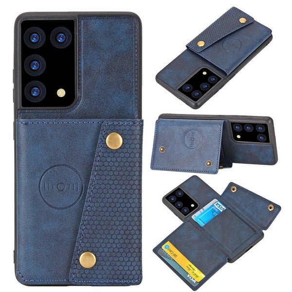 Samsung Galaxy S21 Ultra - Stilsäkert Skyddsskal med Korthållare
