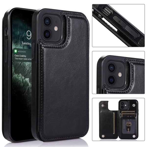 iPhone 12 - Praktiskt Stilrent Skal med Korthållare