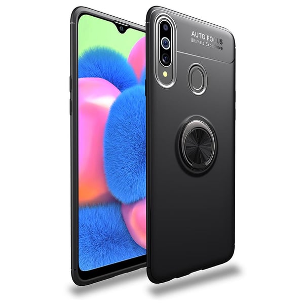Samsung Galaxy A20S - Stilsäkert Praktiskt Skal med Ringhållare