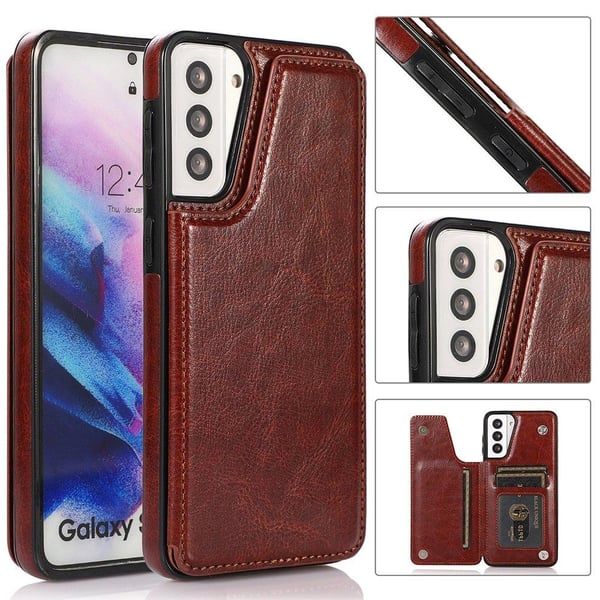 Samsung Galaxy S21 Plus - Skyddande Smidigt Skal med Korthållare