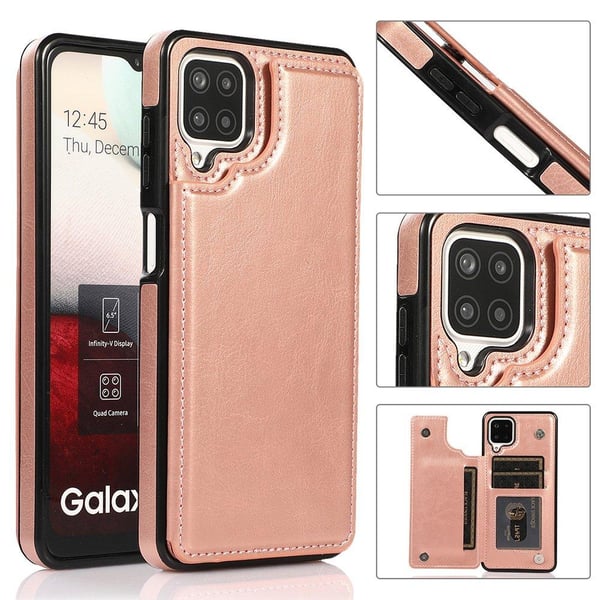 Samsung Galaxy A12 - Elegant Praktiskt Skal med Korthållare