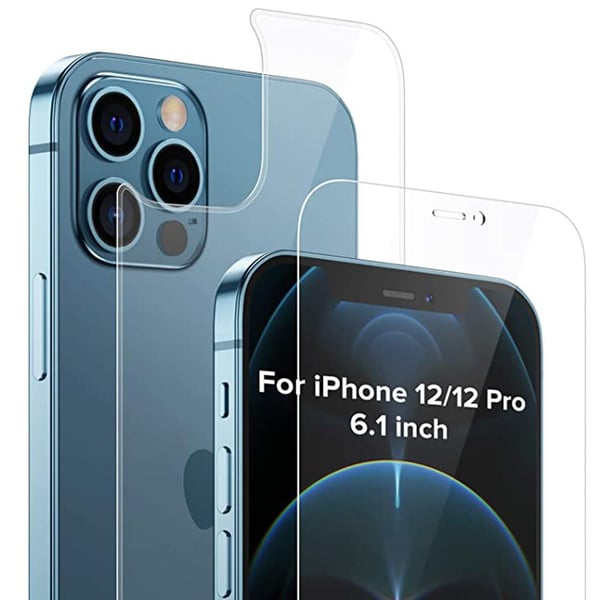 2-PACK 3-in-1 iPhone 12 Pro Fram- & Baksida + Kameralinsskydd