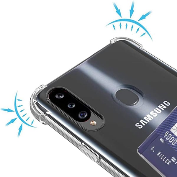 Samsung Galaxy A20S - Skyddande Praktiskt Skal med Korthållare