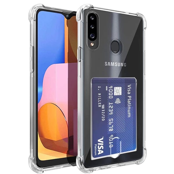 Samsung Galaxy A20S - Skyddande Praktiskt Skal med Korthållare