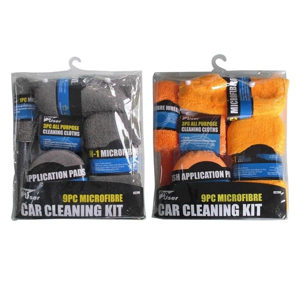 9-Pack Smidiga Microfibers Fordons Rengörings Set