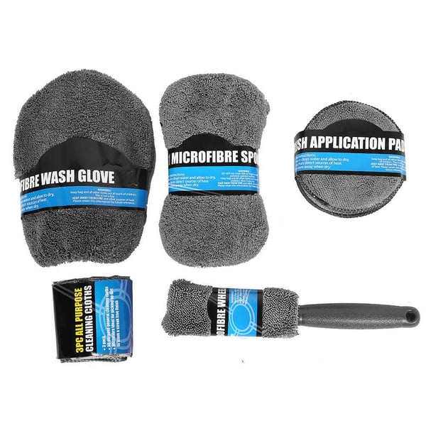 9-Pack Smidiga Microfibers Fordons Rengörings Set