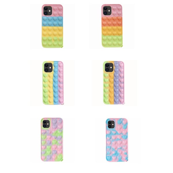iPhone 11 - Mjukt Hjärta Fidget Pop It Silikonskal