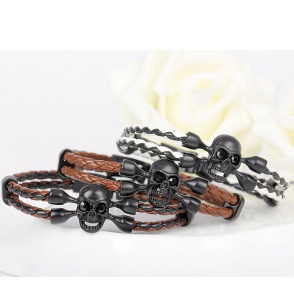 Stilrent Rockigt Döskalle Skull Armband