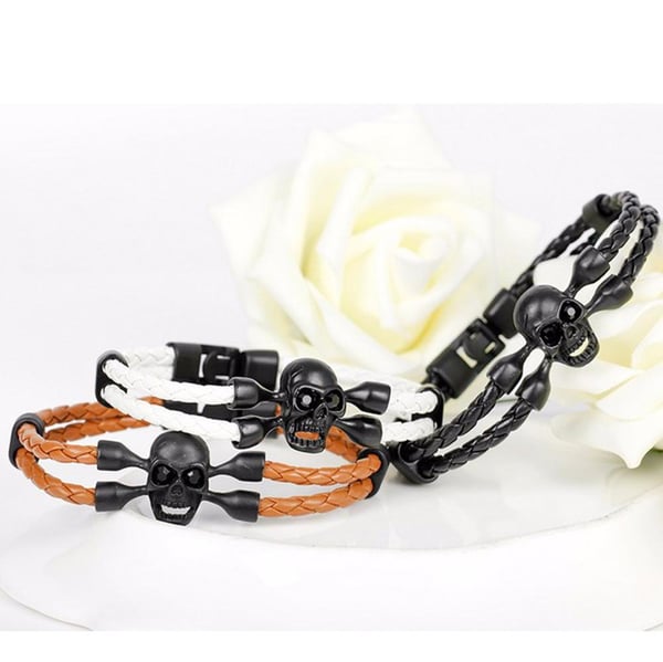 Stilrent Rockigt Döskalle Skull Armband