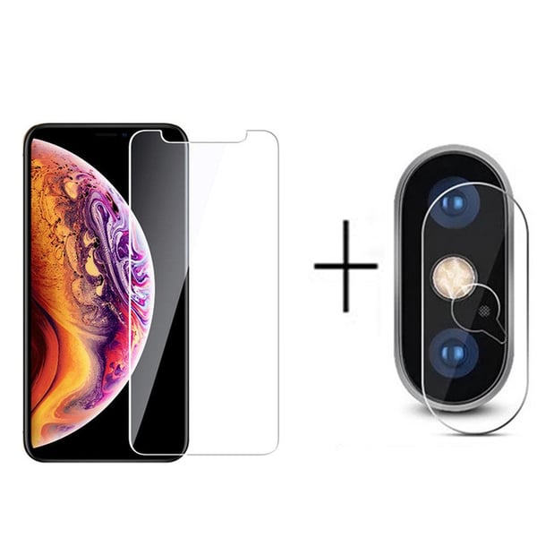 3-PACK iPhone XS Max Skärmskydd + Kameralinsskydd HD 0,3mm