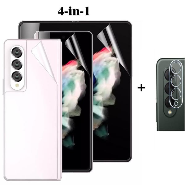 2-PACK 4-in-1 Samsung Galaxy Z Fold 3 Hydrogel Skärmskydd