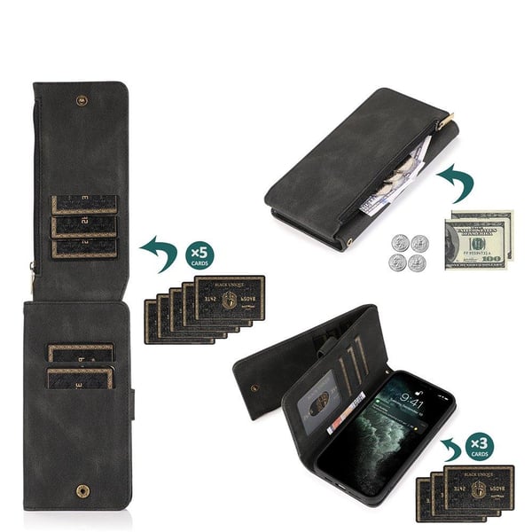 iPhone 12 - Professionellt Robust Floveme Plånboksfodral