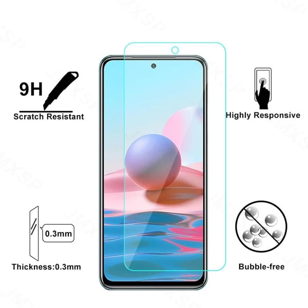 3-PACK Xiaomi Redmi Note 10S Standard Skärmskydd HD 0,3mm