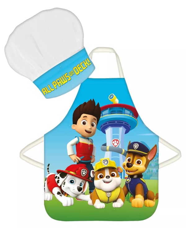 Barnens kockkläder Förkläde och kockhatt Paw Patrol All Paws on Deck