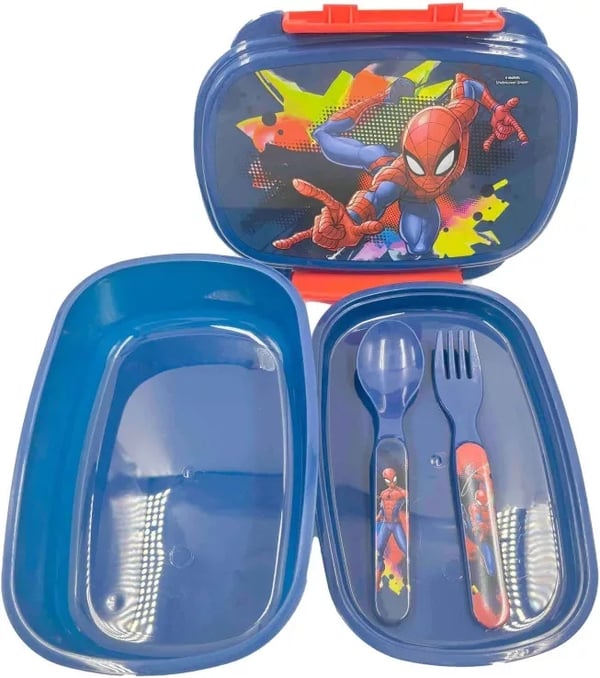 Spindelmannen Matlåda Lunchbox med Bestick