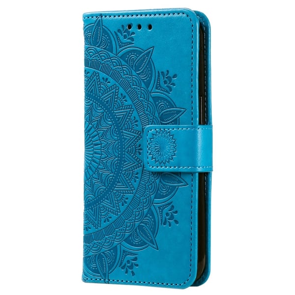 Samsung Galaxy S24 Fodral Mandala Läder Blå