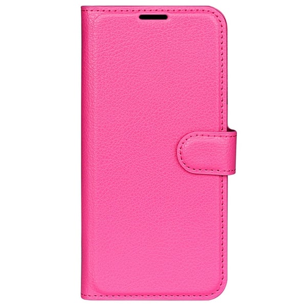 Samsung Galaxy S24 Plus Fodral Litchi Textur Rosa