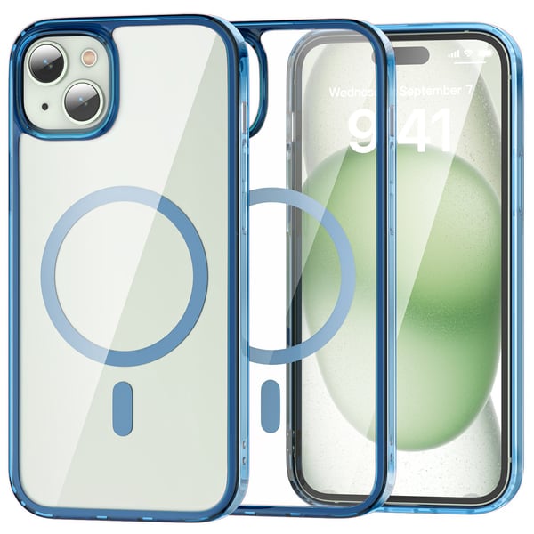 ColorPop iPhone 15 Plus Skal CH MagSafe Transparent/Mörk Blå