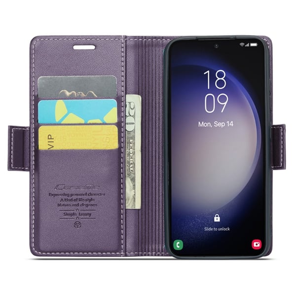 CASEME Galaxy S24 Plus Fodral RFID Läder Lila