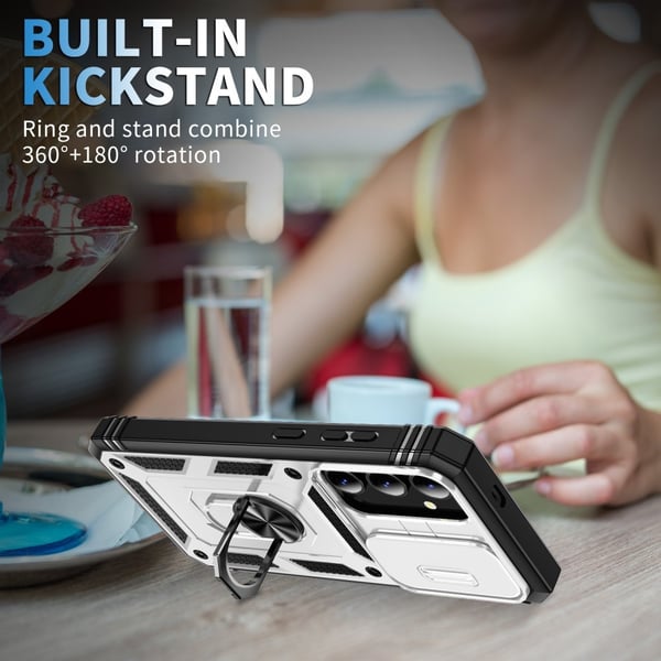 Galaxy S24 Plus Skal CamShield Ring Hybrid Armor Vit/Svart
