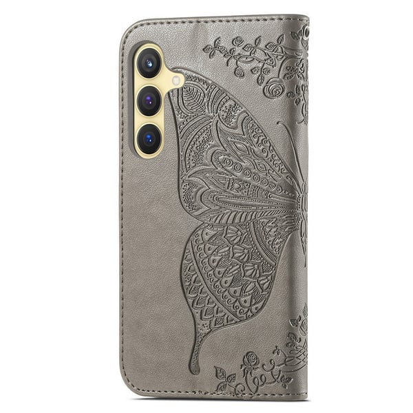 Samsung Galaxy S24 Plus Fodral Big Butterfly Grå