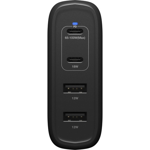 OtterBox 100W PD 2x USB-C 2x USB-A Väggladdare Svart