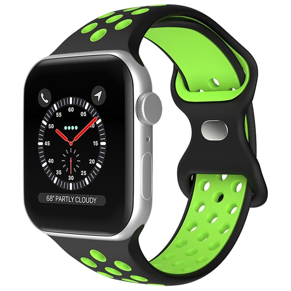 Sportarmband Dual-Color Apple Watch 42/44/45/46/49 mm (M/L) Svart/Grön