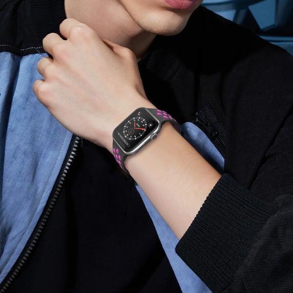 Sportarmband Dual-Color Apple Watch 42/44/45/46/49 mm (M/L) Svart/Lila
