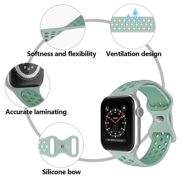 Sportarmband Dual-Color Apple Watch 42/44/45/46/49 mm (M/L) Grön