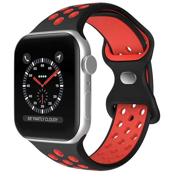 Sportarmband Dual-Color Apple Watch 42/44/45/46/49 mm (M/L) Svart/Röd