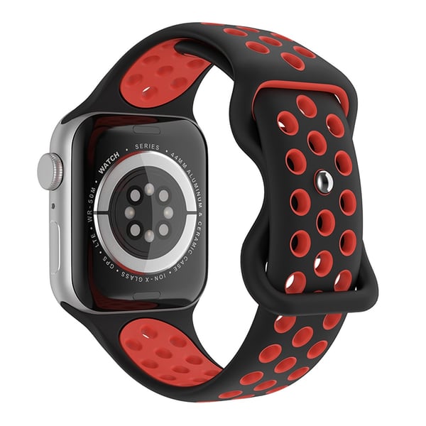 Sportarmband Dual-Color Apple Watch 42/44/45/46/49 mm (S/M) Svart/Röd