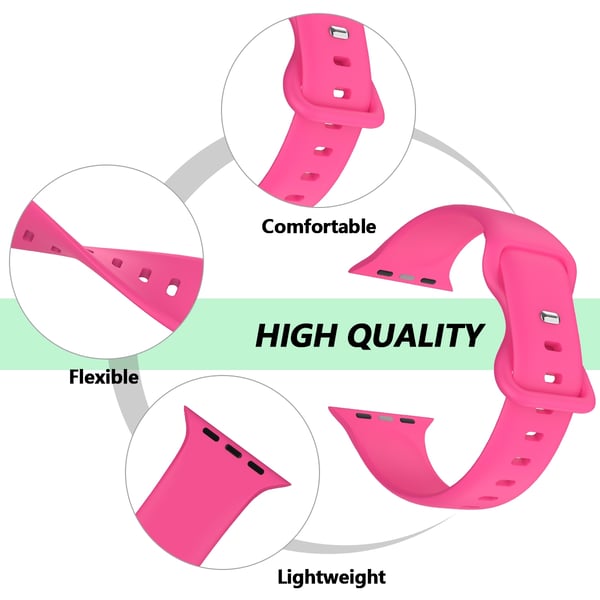 Silikon Armband Butterfly Apple Watch 42/41/40/38 mm (M/L) Hot Pink