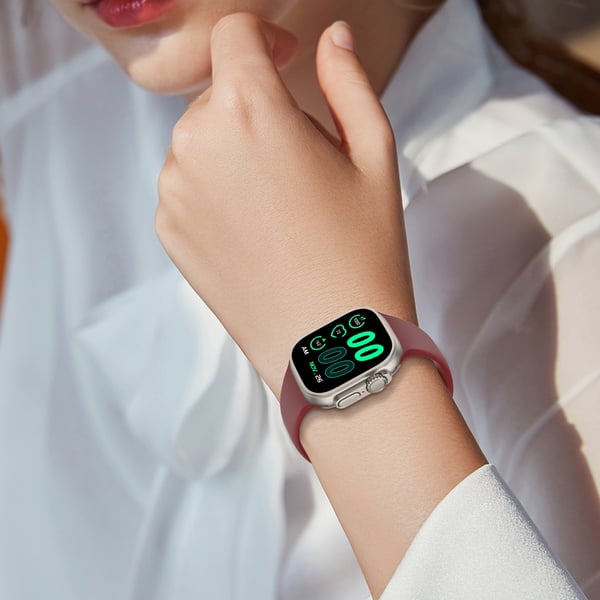 Silikon Armband Butterfly Apple Watch 42/41/40/38 mm (M/L) Vinröd
