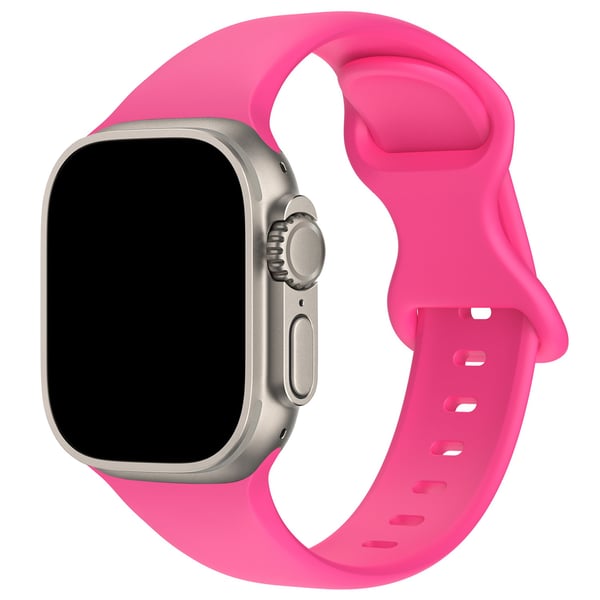 Silikon Armband Butterfly Apple Watch 42/41/40/38 mm (S/M) Hot Pink